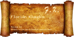 Florián Klaudia névjegykártya